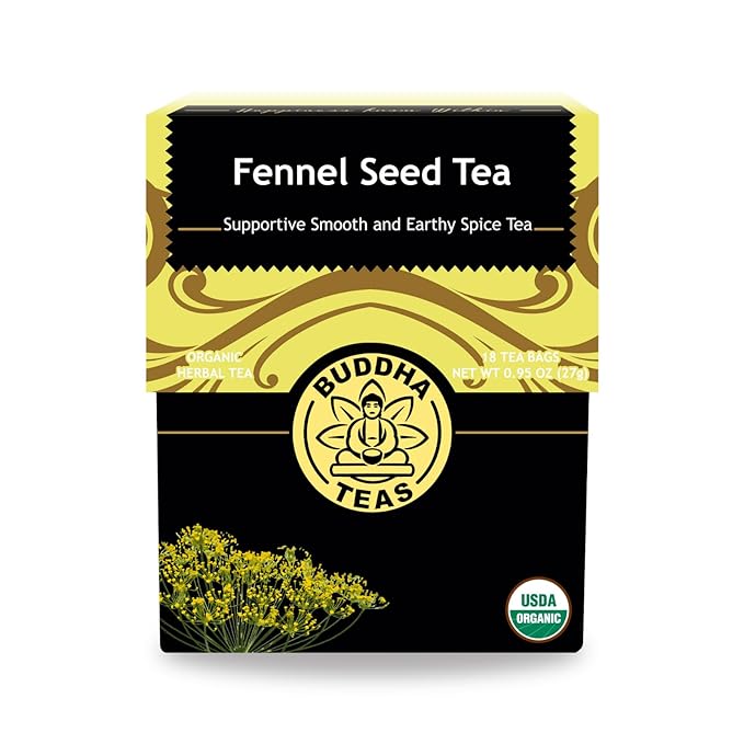 Buddha Teas - Organic Fennel Seed Tea - Herbal Tea - For Health & Digestion - USDA Certified - Clean Ingredients - OU Kosher - 18 Tea Bags (Pack of 1)