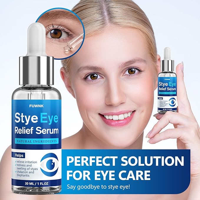 Stye Eye Treatment Serum, Eye Stye Remover for Chalazion, Blepharitis & Stye Removal, Natural Stye Eye Drops, Safe & Fast Relief, 30ml