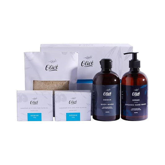 Made with Natural Ingredients 100% Pure Olive Oil Gift Box 5 Piece - Ocean