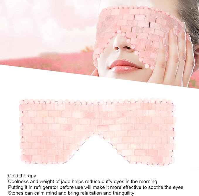 Eye Mask, Jade Stone Eye Mask, Cooling Eye Treatment for Puffy Eyes Dark Circles Soothe Eye Cover for Sleeping for Women for Sleeping Masks Sleep-Masks Eye Fatigue( Crystal)