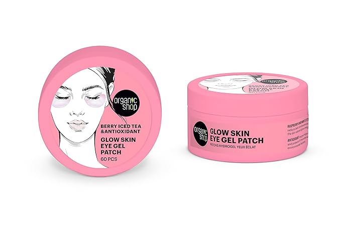 Berry Iced Tea & Antioxidant Glow Skin, Hydrogel Eye Patches for Dark Circles, Fight Wrinkles & Fine Lines, Dark Spots, Texture Repair Vegan & Organic. 60 PCS.