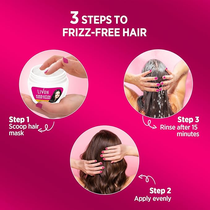 Livon Keratin Anti-Hair Fall Hair Mask | Conditioning Treatment for Healthy, Smooth & Shinier Hair | All Hair Types | 15.2 Fl.oz.