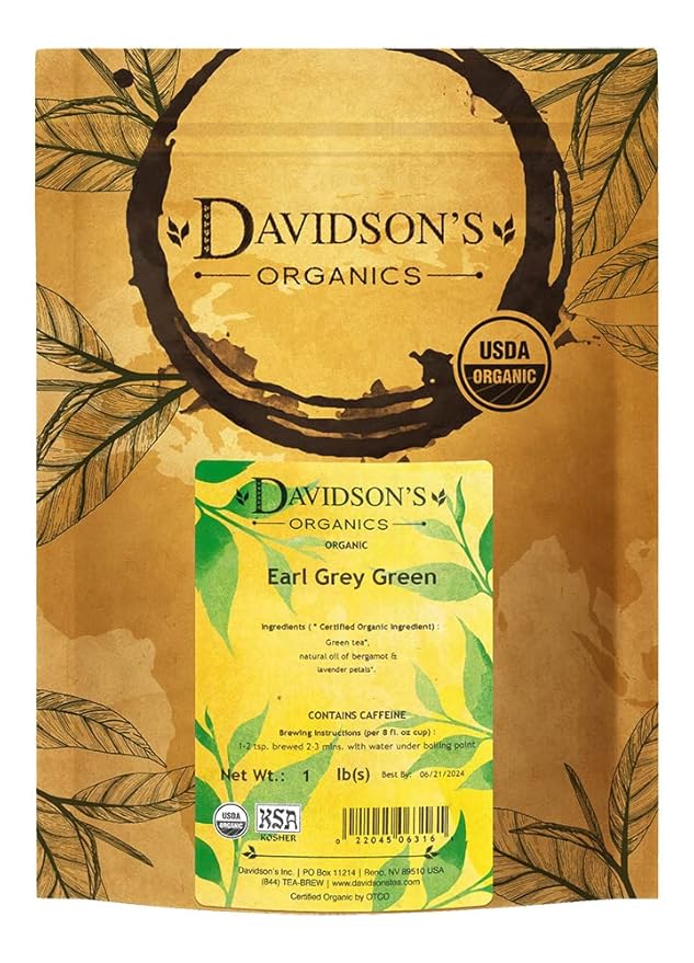 Davidson's Tea Bulk, Earl Of Grey Green, 16 Ounce