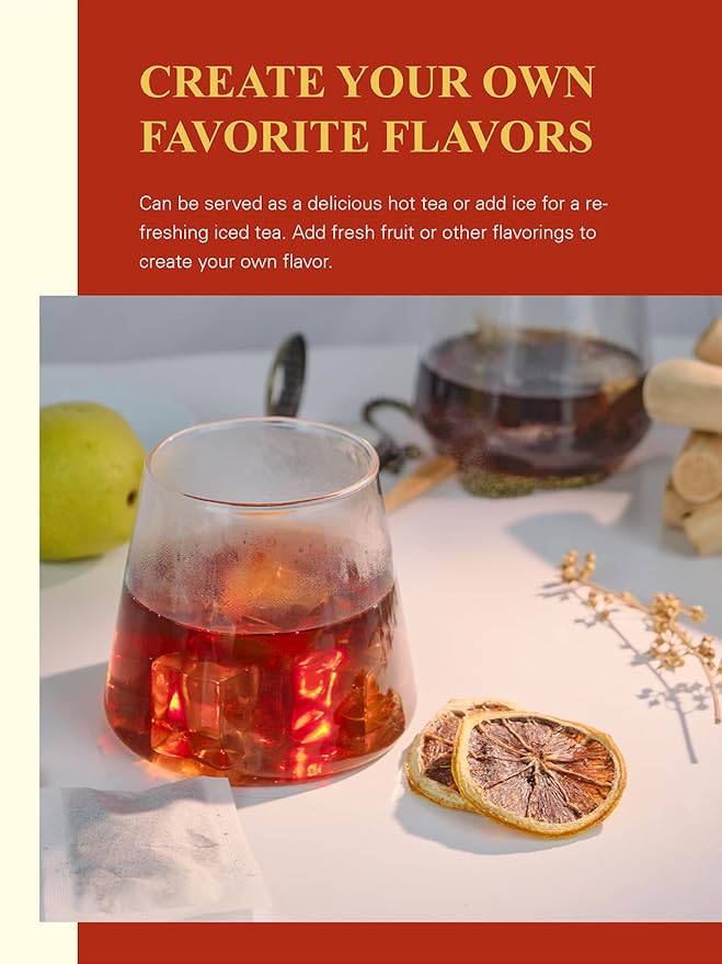 GLDNT Organic Pu-erh Tea Bags, Fermented Yunnan Dark Tea, Bold & Mellow Flavor, Caffeinated, 100 Count