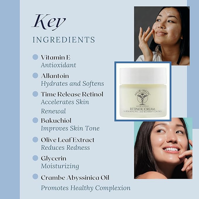 Ayur-Medic Retinol Cream for Wrinkle and Blemish Control