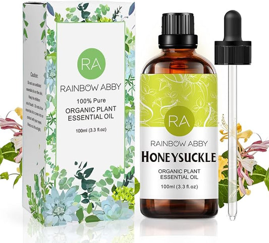 Honeysuckle Essential Oil (100ML), 100% Pure Natural Organic Aroma Honeysuckle Oil for Diffuser, Massage, Skin Care, Yoga