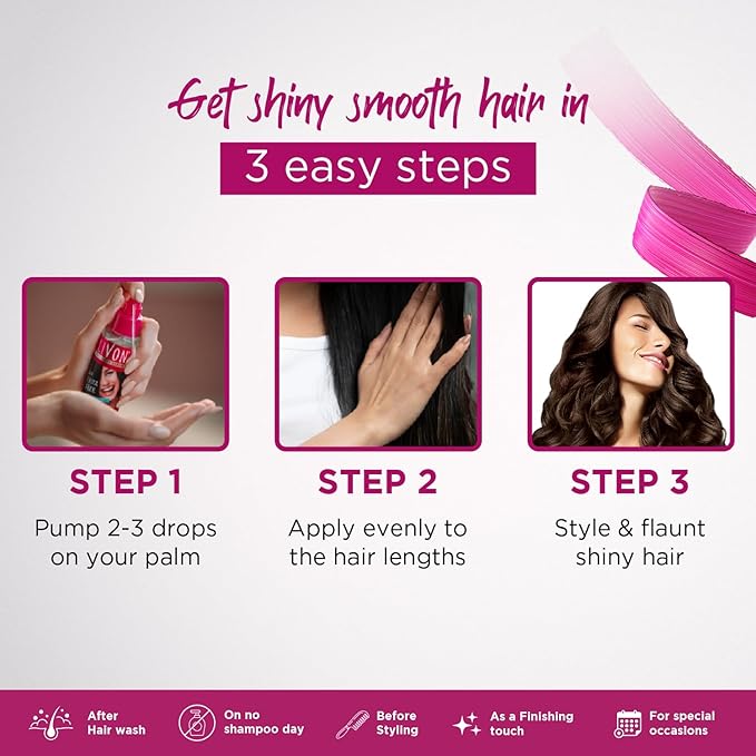 Livon Hair Serum for Men & Women | Frizz-free, stronger and shinier hair | Sulphate & Paraben free| For All Hair Types | Enriched with Argan Oil & Vitamin E | 3.3 Fl.Oz | Pack of 2