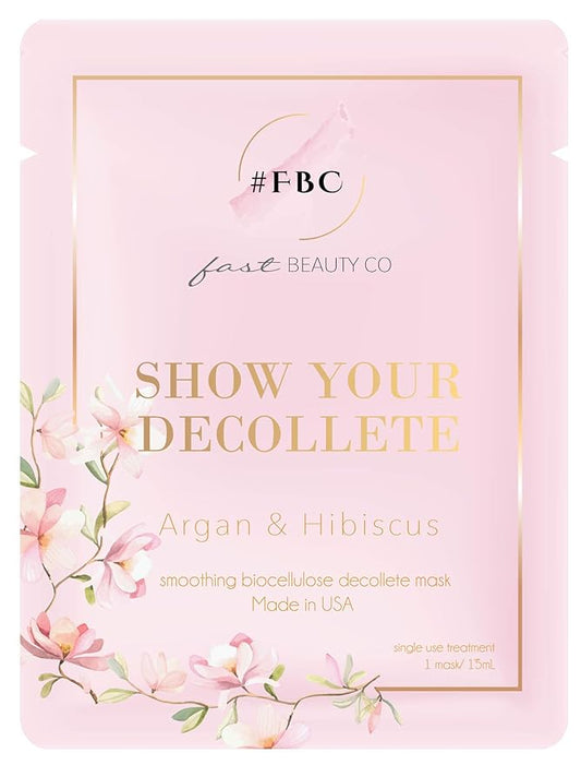 Show Your Decollete! 1 Smoothing Biocellulose Decollete Chest Mask With Argan & Hibiscus