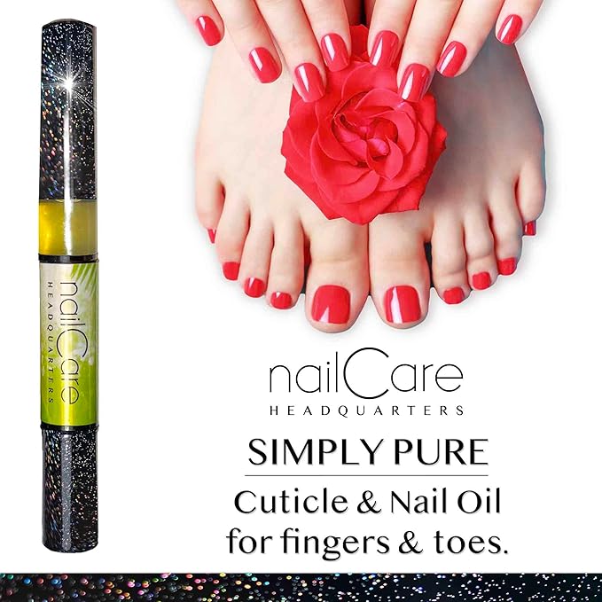 Cuticle Oil Pen for Nails - Nail Strengthener & Growth Oil and Serum for Damaged Nails, Hangnails w/Jojoba cuticle oil—Coconut Lime Verbena Fragrance - Holographic Glitter Pens 4-Pack
