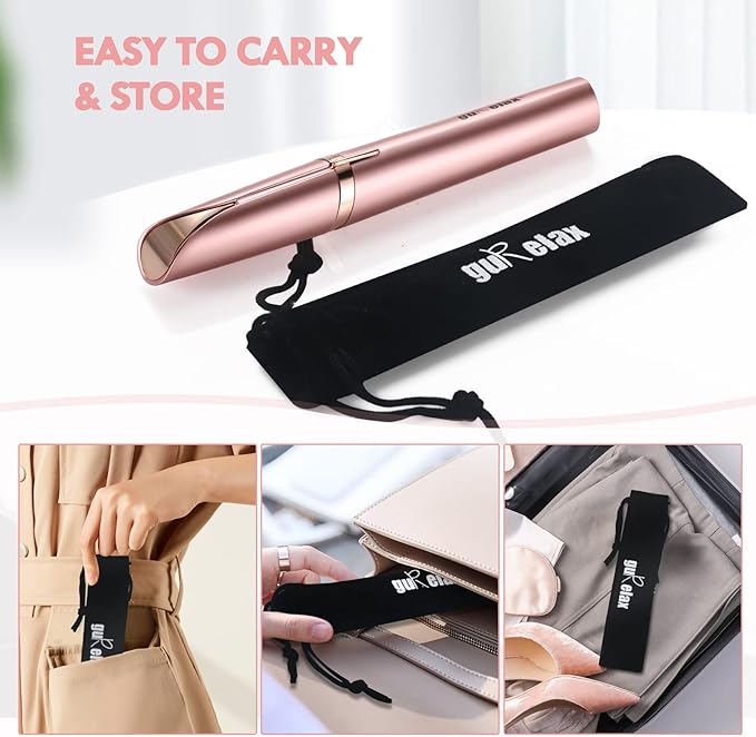 Gurelax Women's Electric Eyebrow Trimmer with Replacement Blades, Precision LED Light, Safe and Instant Painless Hair Remover