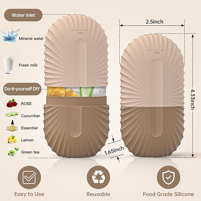 Ice Face Roller, Ice Cube Roller for Face，Facial Beauty Ice Roller Skin Care Tools,De-Puff Eye Bags, Reduce Migraine Pain（Brown）