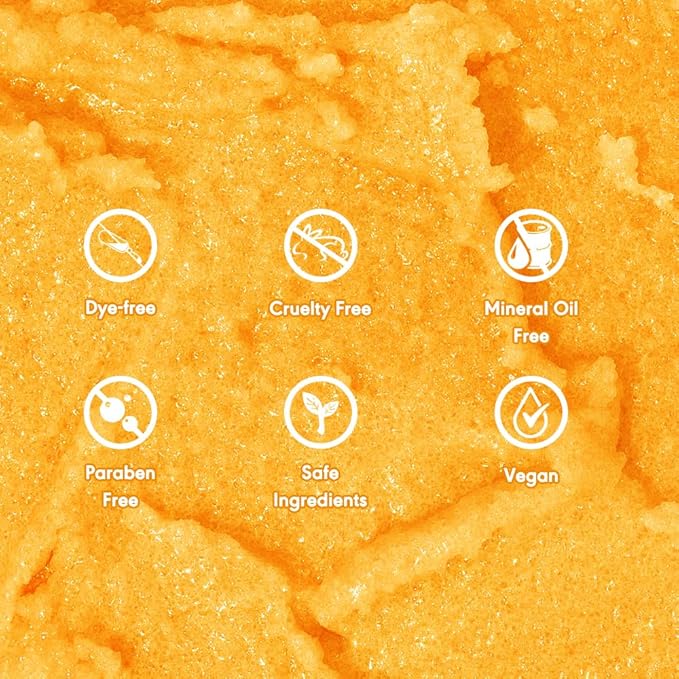 KAV Salt Body Scrub - Natural Exfoliating Salt Scrub for Body and Face, Helps with Moisturizing Skin, Dead Cell Removal, Rejuvenation and Relaxation, 4 Scents (Peach)