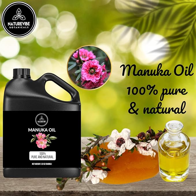 Naturevibe Botanicals Manuka Oil 32 Ounces | 100% Pure and Natural | Great for Skin Care and Hair Care