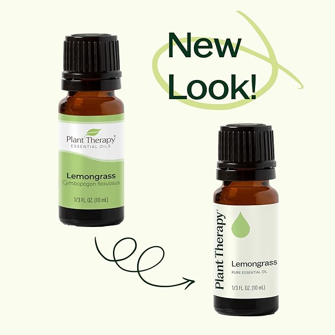 Plant Therapy Lemongrass Essential Oil 100% Pure, Undiluted, Natural Aromatherapy for Diffuser and Skin, Therapeutic Grade 30 mL (1 oz)