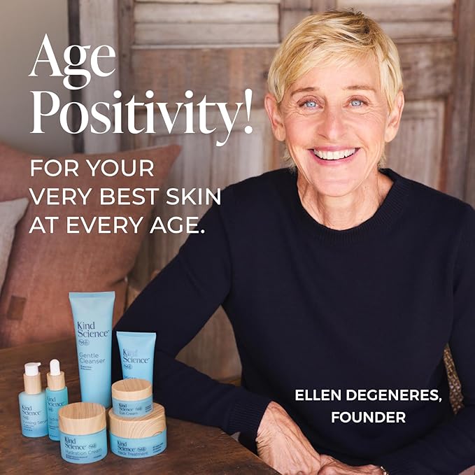 Kind Science by Ellen DeGeneres Firm + Smooth Duo, 2-Piece Skin Care Set with Micro Exfoliant & Firming Face Serum - Hyaluronic Acid Serum & Exfoliating Face Wash