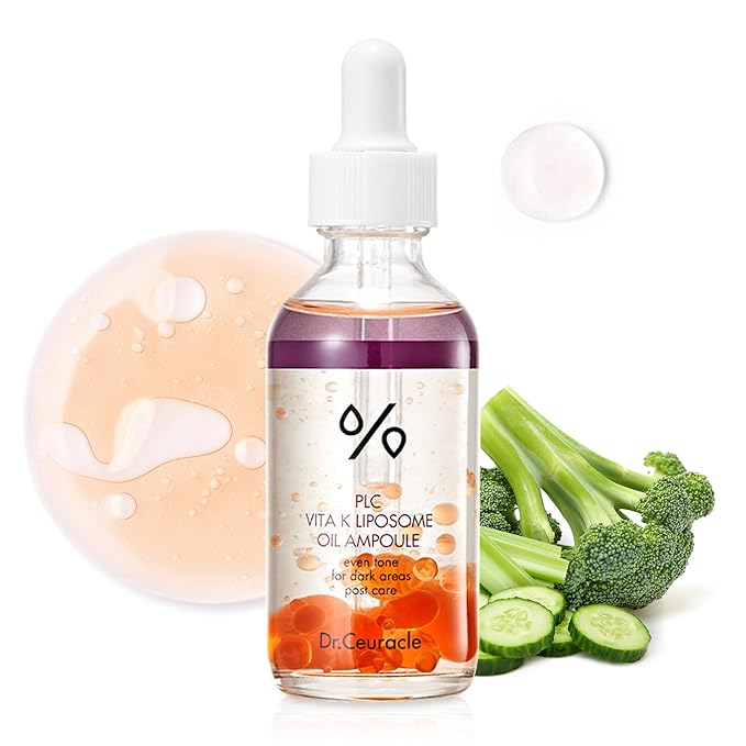 Dr.Ceuracle PLC Vitamin K Liposome Oil Ampoule - Korean Vitamin K Face Serum for Evening Skin Tone and Relieving Imperfections (50 ml / 1.69 fl. oz.)
