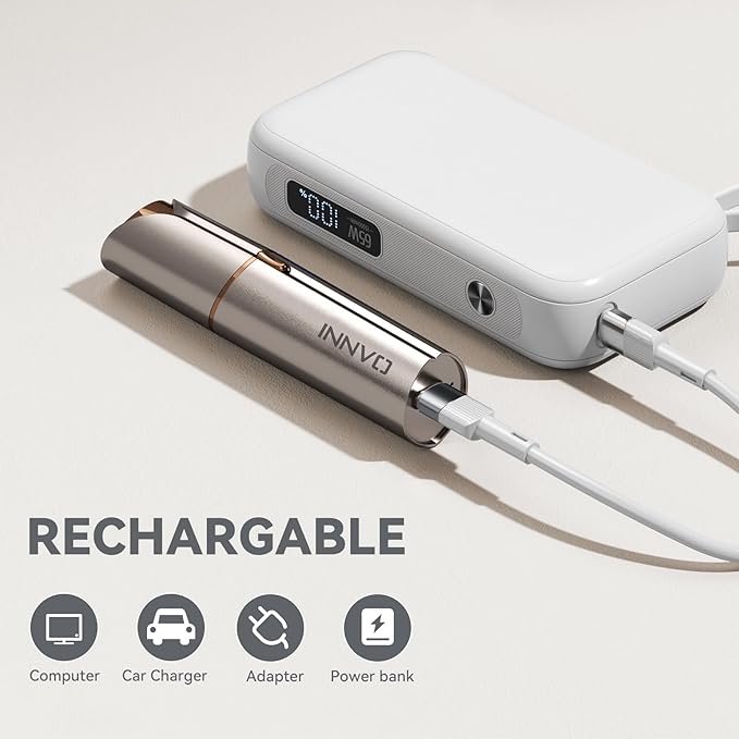 Facial Hair Remover for Women Ladies Upper Lip Hair Removal Electric Face Shaver with Rechargeable Battery Brush(Champagne Gold)