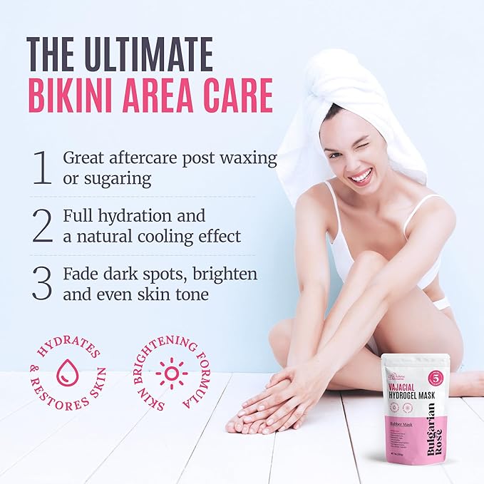 Divine Derriere Vajacial Hydrogel Mask - Premium Modeling Rubber Mask with Bulgarian Rose Petals, Deeply Purifying, & Super Hydrating Hydro jelly Sheet Masks, Peel-Off Jelly Mask Powder Kit