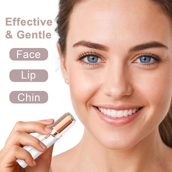 Hair Remover for Face Woman, Electric Face Shaver for Women, Peach Fuzz with 2 Pc Replacement Heads, USB Rechargable