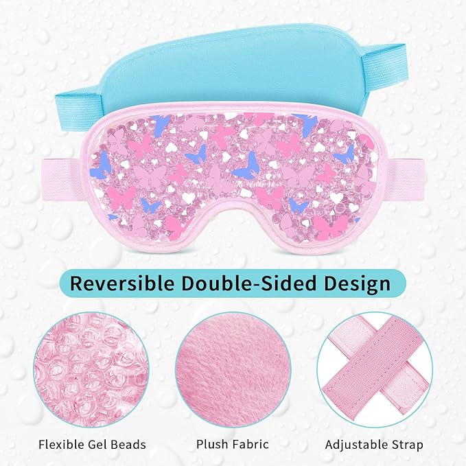 Bundle of CONBELLA Cold Face Eye Masks Ice Face Mask Hot Cold Compress and 2PCS Cooling Eye Mask Gel Eye Mask