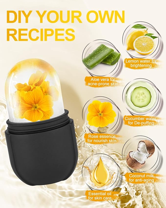 Ice Roller for Face & Eye, Beauty Facial Ice Holder Mold Face Puffiness Relief Massage Skin Care Tools for Brighten Lubricate Shrink Pores Remove Fine Lines