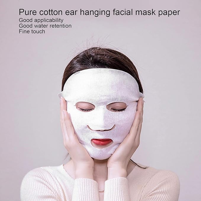 ZJchao Facial Mask Paper, 100 Pcs DIY Facial Mask Sheet DIY Layout Dry Facial Mask Paper Diy Cotton Face Mask Paper Paper Facial Mask for Facial Retention Skincare Cotton Mask Paper Spa