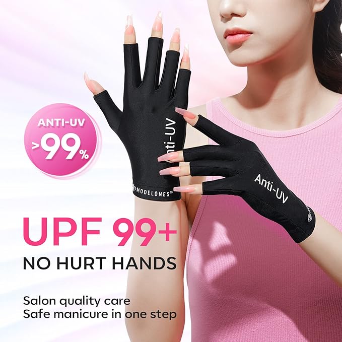 modelones UV Gloves and Cuticle Oil, 15ml Nail & Cuticle Care Strengthener Oil Vitamin E + B Fragrance-Free Cuticle Revitalizing Oil for Nail Growth and Gel Nail Polish