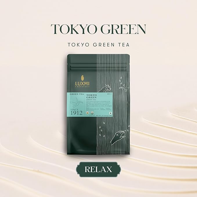 Luxmi Estates - Tokyo Green - Organic Makaibari Darjeeling Green Tea - 50 Tea Bags | From the Foothills of the Himalayas