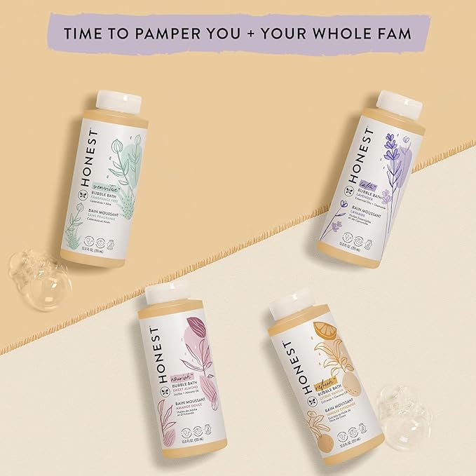 The Honest Company Foaming Bubble Bath | Gentle for Baby | Naturally Derived, Tear-free, Hypoallergenic | Citrus Vanilla Refresh, 12 fl oz