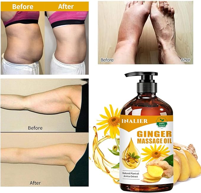 Ginger Massage Oil,Ginger Oil for Lymphatic Drainage,Massage Oil for Massage Therapy,﻿SPA Massage Oils,Relaxing Sore Muscle Massage Oil,Ginger Essential Oil for Body Massage