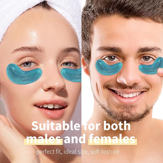 MOND'SUB Premium Under Eye Patches, Gel Eye Patches Hydrating & Refresh for Puffy Eyes, Under Eye Bags & Dark Circles, Natural Collagen Eye Gels Pads, Crystal Anti-Aging Eye Mask (Light blue)