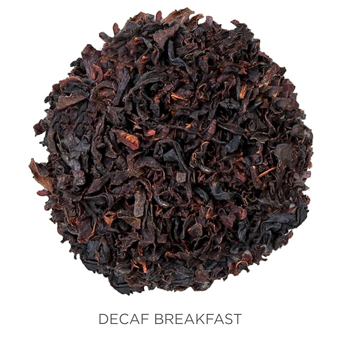 Tea Forte Decaf Breakfast Premium Organic Loose Leaf Caffeine-Free Black Tea Blend Canister, Makes 35-50 Cups, Tea Gifts for Mother's Day