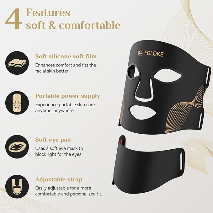 LED Light Therapy Mask Skin Care, LEDs face mask & neck mask Red - Wavelength for Home Use,– Advanced Skincare Made Easy