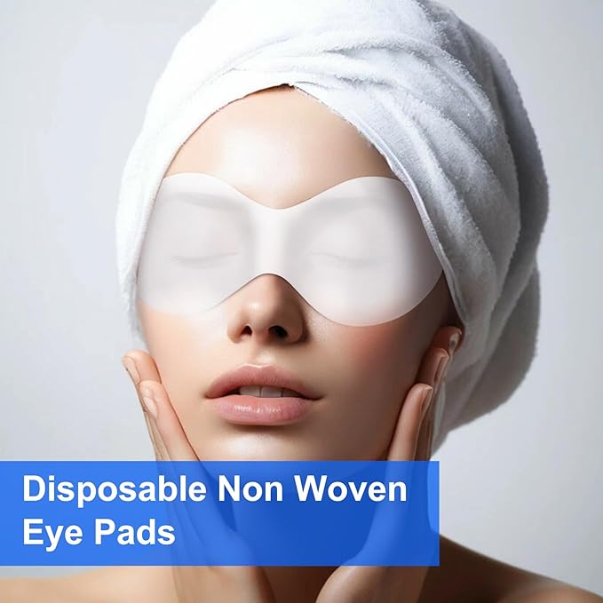 200 Sheets Disposable Non Woven Eye Mask, Cotton Eye Mask Paper, Eye Covers for Facials, Eye Masks for Skincare, Moisture Retention, Spa, Wrap