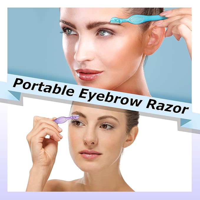 8 Pcs Small Eyebrow Razor for Women Portable Face Razors for Women Facial Hair Lip Trimmer Hair Shaving Removal Tool Dermaplaning Tool Eyebrow Shaver with Safety Cap for Makeup Face Care, 4 Colors