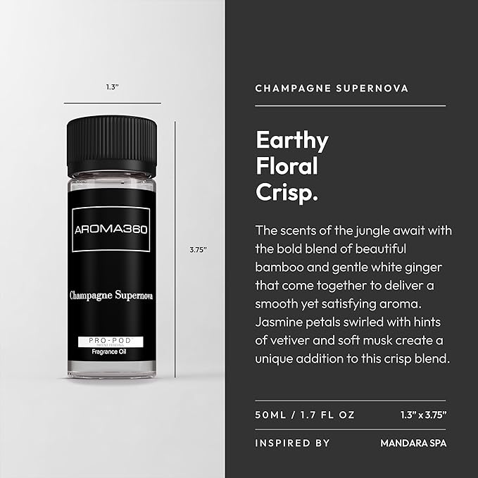 Aroma360 Pro Pod - Fragrance Oil Inspired by Mandara Spa - Scent Includes Bamboo, Jasmine & Ginger - Champagne Supernova, 50mL/1.7 fl oz