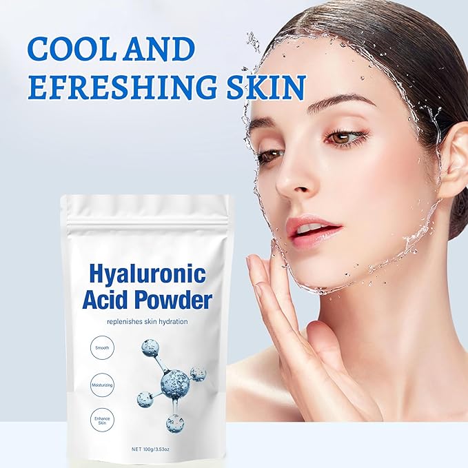 Hyaluronic Acid Powder, Low Molecular Weight, Hyaluronic Acid Powder for Skin Care, Facial Serum,Vegan Cosmetics Grade,Water Soluble Hydrating Ingredient for Skin Moisture