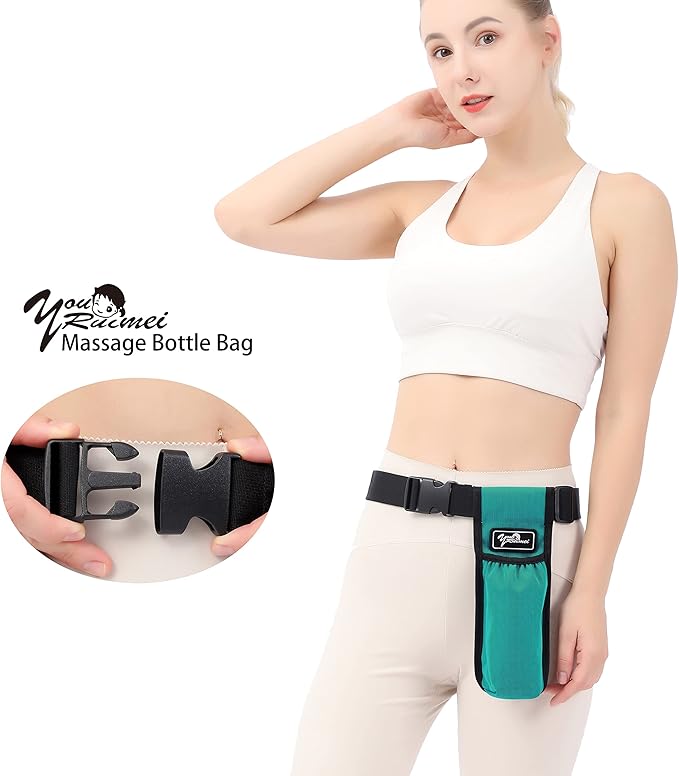 Massage Bottle Bag Massage Therapist Holster Massage Lotion Holster Massage Oil Holster（YR-1KD-MailGreen）