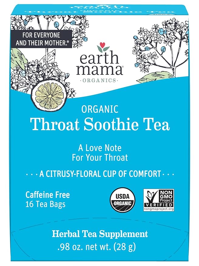 Throat Soothie Tea with Elderflower for Immune Support | Formulated with No Licorice | Safe for Kids & During Pregnancy, 16-Count (Packaging May Vary)
