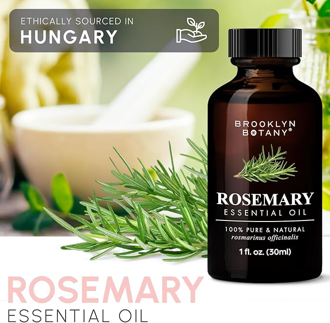 Brooklyn Botany Rosemary Essential Oil – 100% Pure and Natural – Premium Grade Oil with Dropper - for Aromatherapy and Diffuser - 1 Fl Oz