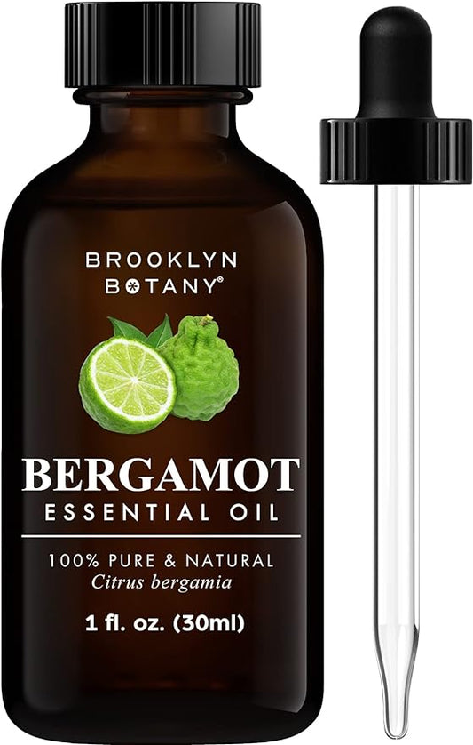 Brooklyn Botany Bergamot Essential Oil – 100% Pure and Natural – Premium Grade Oil with Dropper - for Aromatherapy and Diffuser - 1 Fl Oz