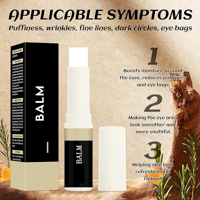 2PCS Eye Balm For Under Eye Bags, Turmeric Eye Bag Cream For Dark Circles, Dark Circles Under Eye Treatment, Eye Balm For Under Eye Bags, Deeply Moisturizes, Fade Fine Lines, Anti Wrinkle 2PCS