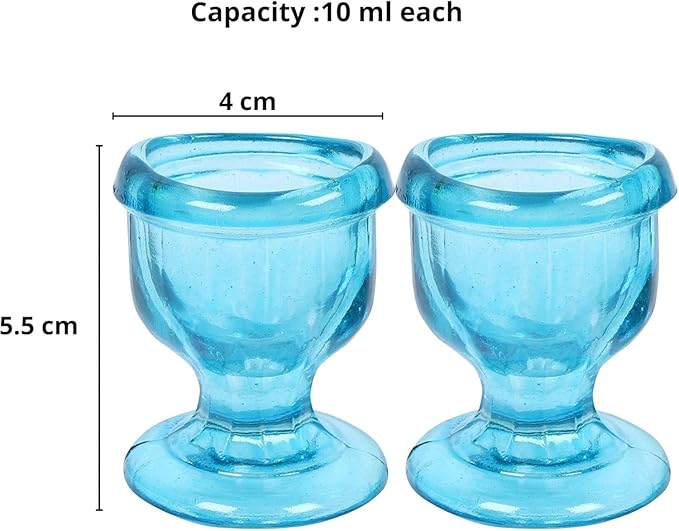 Glass Eye Wash Cup with Ergonomic Design for Snug Fit & Effective Cleansing – Smooth Edge for Comfort Soothing Relief from Irritants, Makeup, Dust, and Dry Eyes (Sky Blue)