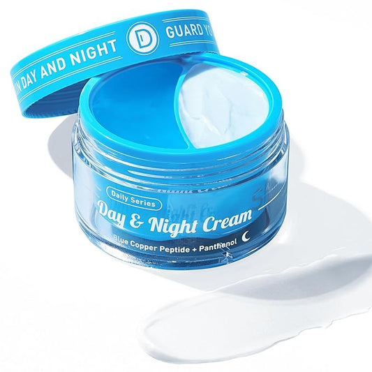 Day & Night Cream set, Oil-Control Nourishing Face Cream with Blue copper Peptide + Firming Renewal Night Cream with Panthenol, Universal 2-in-1 Formula for All, 3.4 Oz