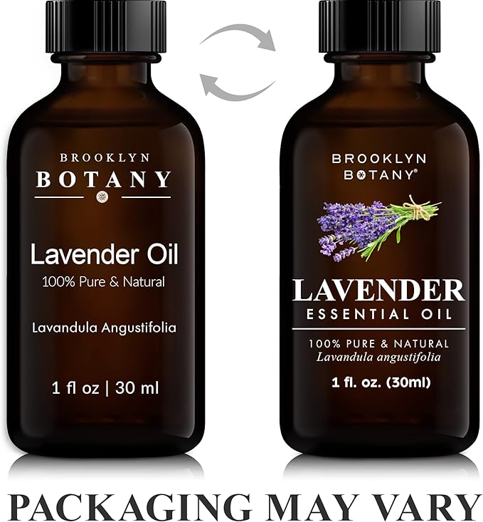 Brooklyn Botany Lavender Essential Oil – 100% Pure and Natural – Premium Grade Oil with Dropper - for Aromatherapy and Diffuser - 1 Fl Oz