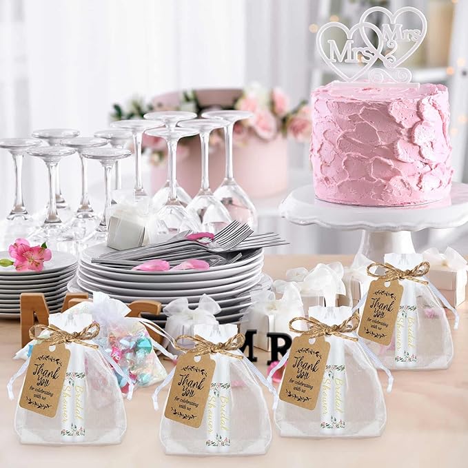 Demissle 50 Pcs Bridal Shower Lip Souvenirs(Floral)
