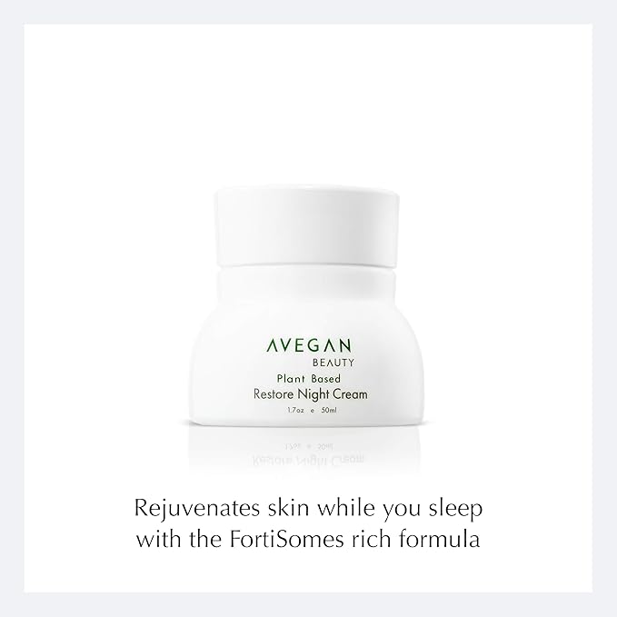 Ecco Bella Plant Based Restore Night Cream - Anti Aging Face Cream with Vitamin C, Vitamin E & Chamomile Oil for Firmer, Younger Skin - Night Moisturizer for Face, Unscented - 1.7 oz