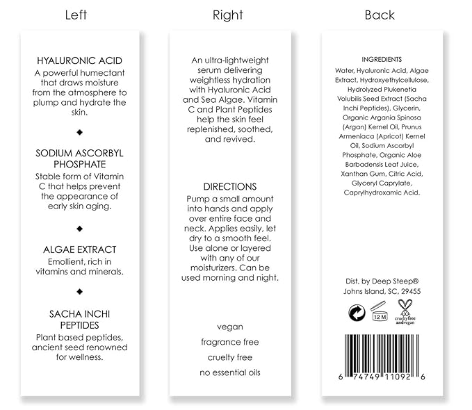 Deep Steep-Skin Care Line- Face Serums (1 oz, Hyaluronic Acid Serum)