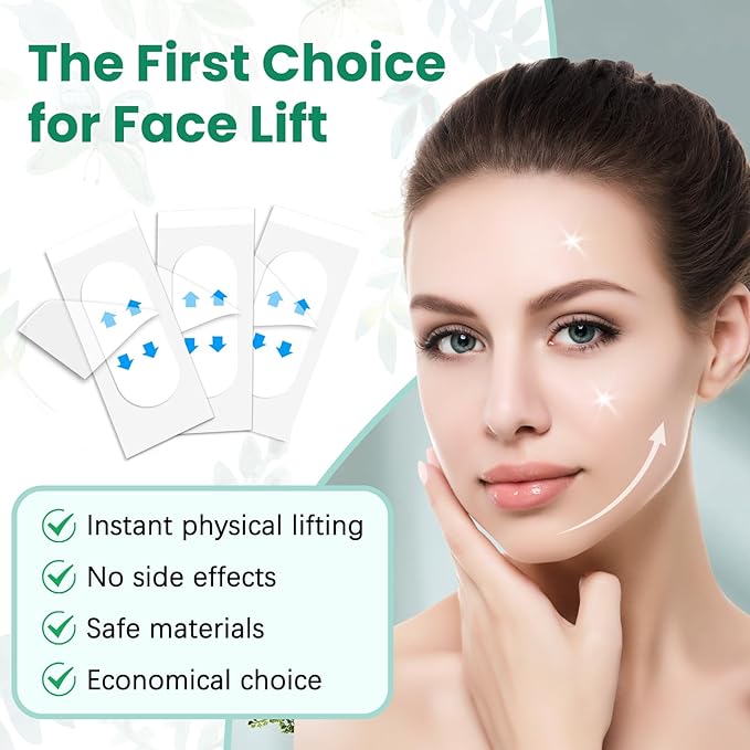 Face Lift Tape, Face Tape Lifting Invisible, Facelift Tape for Face Invisible, Neck Tape Skin Tape Facial Tape for Lifting Loose Sagging Skin, Jowls, Eyes, Double Chin (1 Count (Pack of 256))