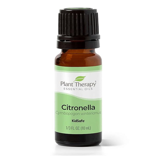 Plant Therapy Citronella Essential Oil 10 mL (1/3 oz) 100% Pure, Undiluted, Citronella Oil for Aromatherapy, Diffuser, Candle Making, Skin Care, Outdoors, Therapeutic Grade